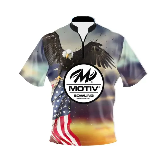 Discover Motiv Sunset Eagle 2.0 Quick Ship CoolWick Sash Zip Bowling Jersey