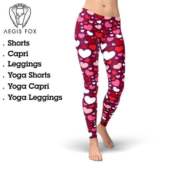 Discover Heart Yoga Leggings, Valentine's Day Leggings, Gift for Women