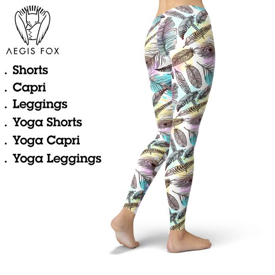 Discover Feathers Painting Stains Leggings, Gift for Women