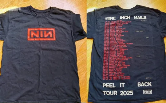 Discover Nine Inch Nails Tour 2025 Shirt, NIN Red Spiral Peel It Back Tee Reprint