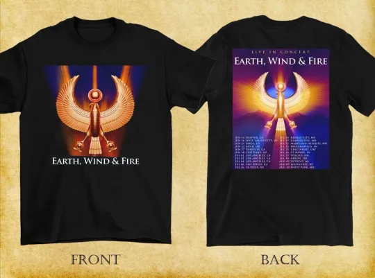 Discover 2 sides Summer Tour 2025 Earth Wind And Fire Shirt Black Unisex
