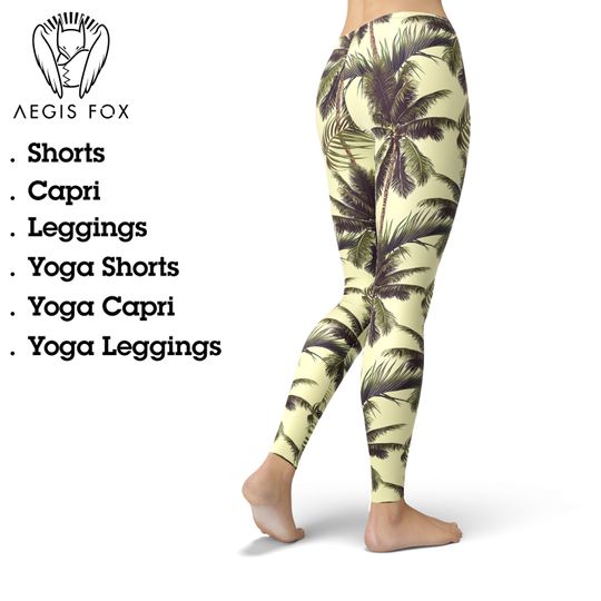 Discover Coconut Tree Jungle Leggings, Gift for Women