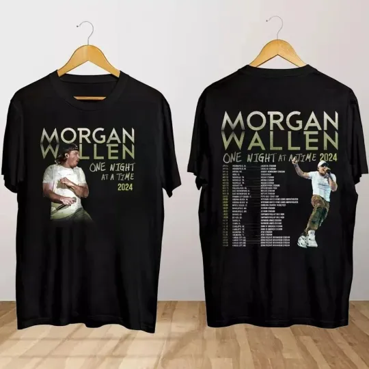 Discover Wallen Western One Night At A Time Tour 2024 T Shirt Black Gift Fans Music