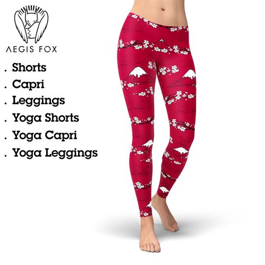 Discover Japanese Floral Yoga Leggings, Gift for Women