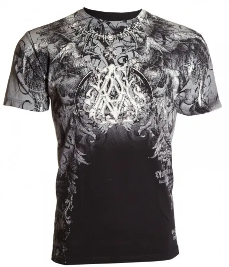 Discover ARCHAIC by AFFLICTION Men's Black Biker 3D T-Shirt
