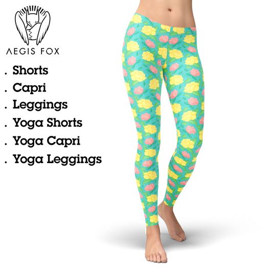 Discover Floral Spring Yoga Leggings, Gift for Women