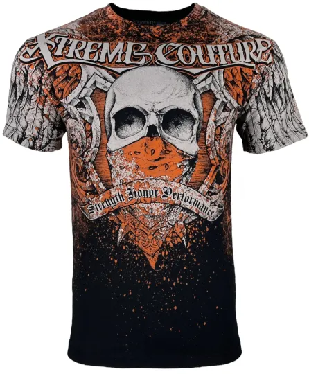 Xtreme Couture Affliction Men's Orthodox Skull Biker 3D T-Shirt