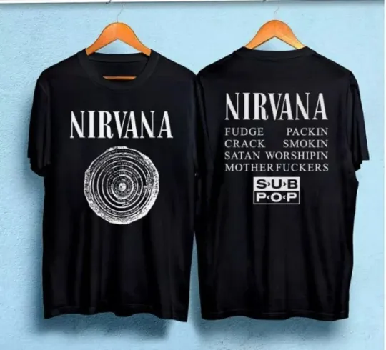 NIRVANA 90's Vintage Concert Tour White T-Shirt for Music Fans