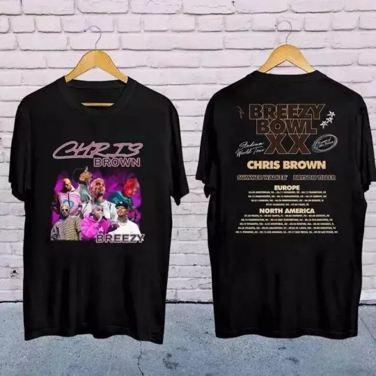 Discover 2025 Chris Brown Concert Shirt, Chris Brown Breezy Bowl XX Tour 2025 Shirt