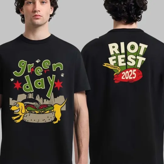 Green Day Riot Fest 2025 Merch Tee In Chicago IL On Sep 21 2025 T-Shirt