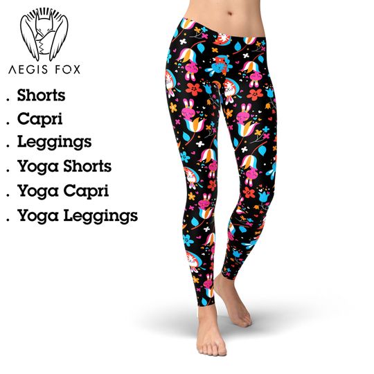 Discover Bunny Print Yoga Leggings: Easter Activewear