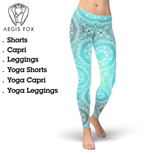 Discover Mandala Yoga Leggings: Floral Print, High Waist Workout Clothing