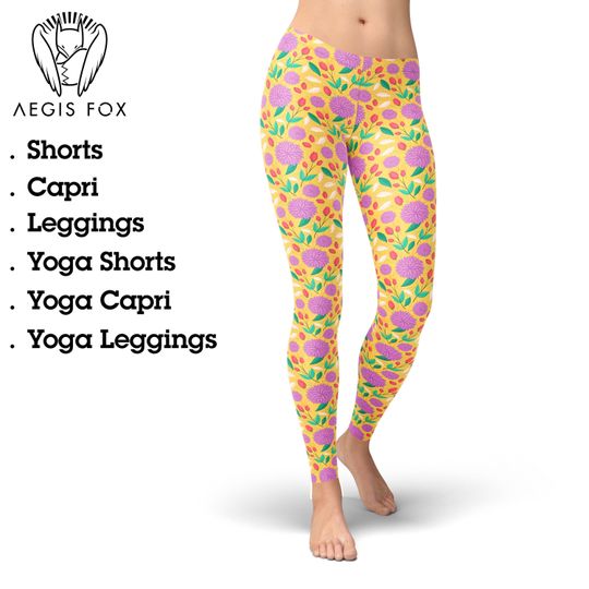 Discover Floral Yoga Leggings: High Waist Spring Workout Pants