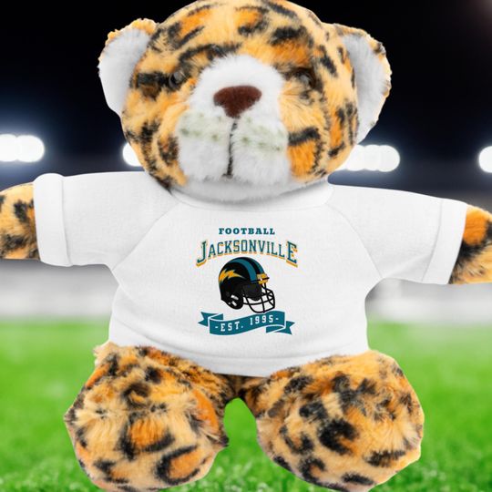 Jaguar Plushie, Jacksonville Football Stuffed Animal with Tee, Football Fan, Team Mascot Soft Toy, Game Day, Sports Lover, Gift for Kids