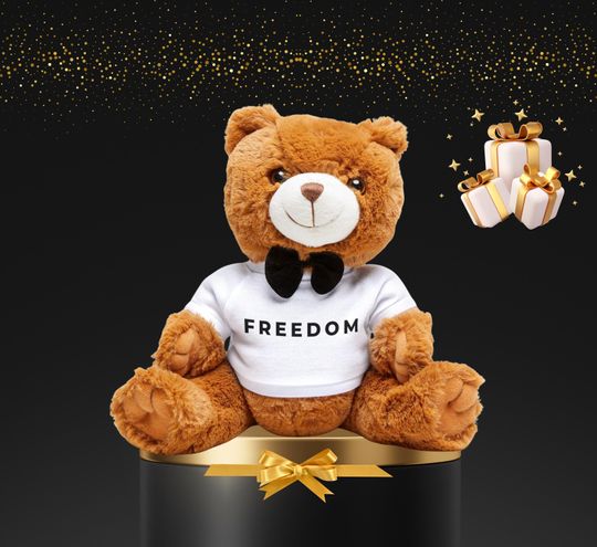 Discover Charlie Kirk Memorial Teddy Bear - Freedom Shirt, Tribute Gift, Sympathy Gift, Remembrance Keepsake