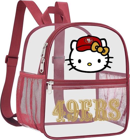 Discover San Francisco Football Kawaii Kitty Backpack: Stadium Approved Clear Bag