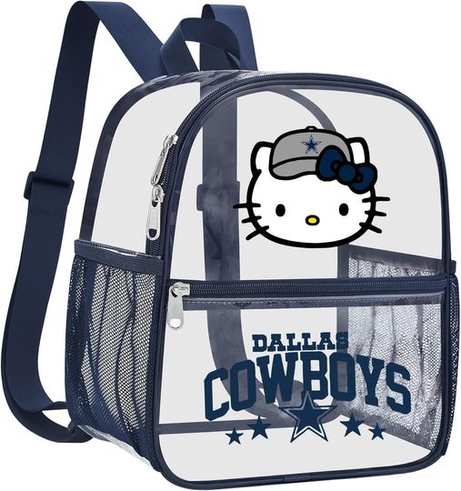 Dallas Football Kawaii Kitty Transparent Backpack