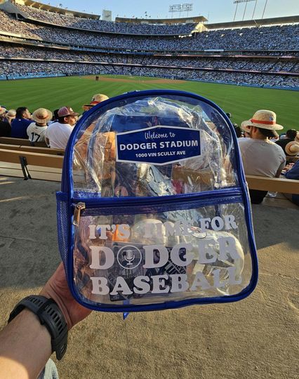 Discover Custom "Vin Scully Los Angeles Baseball" Stadium Game Backpack. Stadium Approved 6 in X 10.5 in X 12 in. Perfect Size!!
