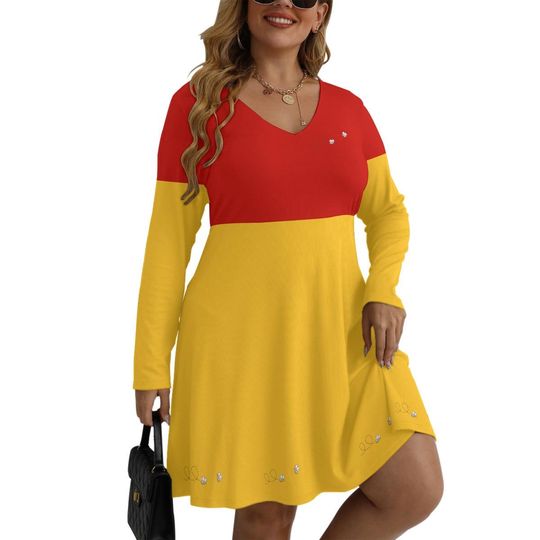 Discover Honey Bear V-Neck Dress: Winnie the Pooh Inspired Cosplay