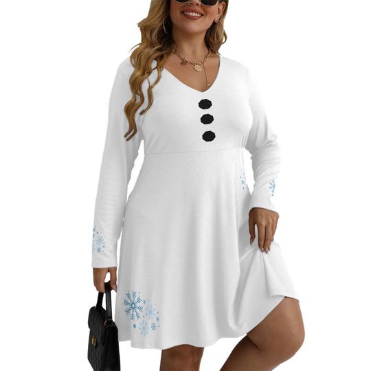 Discover Olaf Inspired V-Neck Dress: Snowman Costume, Cosplay Outfit