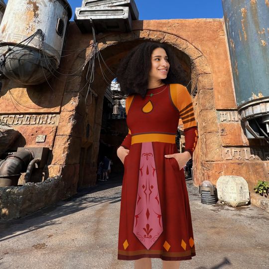 Discover Padawan Snips Rebel Star Warrior Galaxy Wars Red Midi Dress