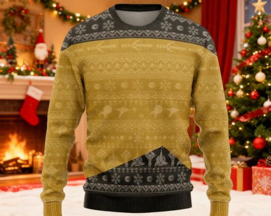 Discover startrek2020 Uniform Ugly Christmas Sweater, Starfleet Command Christmas Jumper, Trekkie Holiday Gift, Science Fiction Fan Outfit