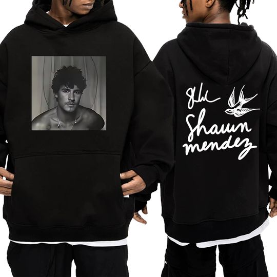 Rapper Shawn Mendes world Tour 2025 Double Sided Hoodie Unisex vintage hip hop streetwear