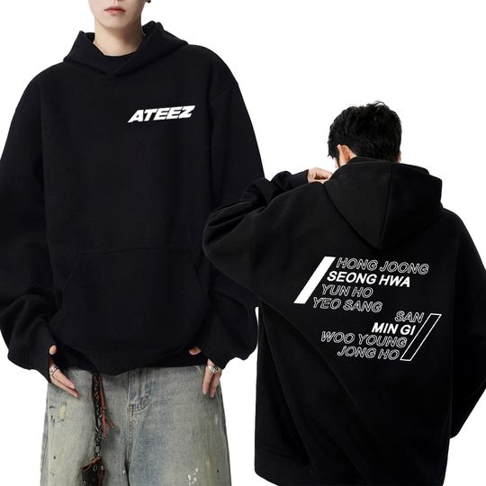 2025 Korea kpop Ateez New Tour Double Sided Hoodie Autumn Winter Men women Trend