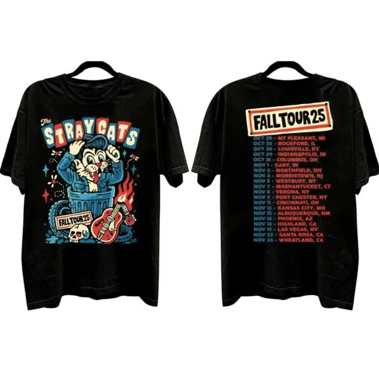 The Stray Cats Fall Tour 2025 Unisex Double Sided T-Shirt