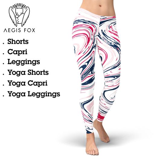 Discover Marble Geometric Yoga Leggings: High Waist Workout Pants