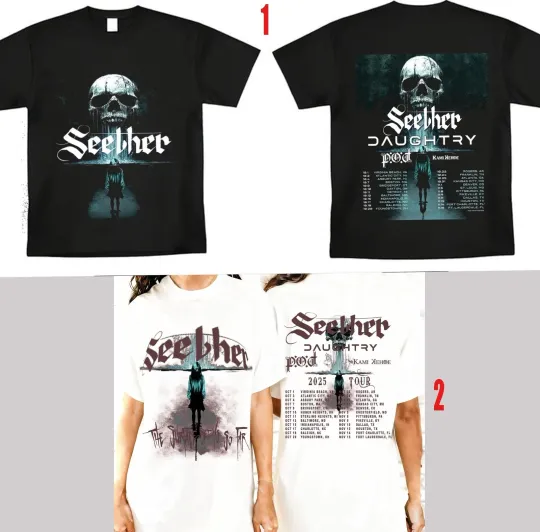 Discover Seether Daughtry Map Out Fall 2025 Tour Unisex Double Sided T-Shirt