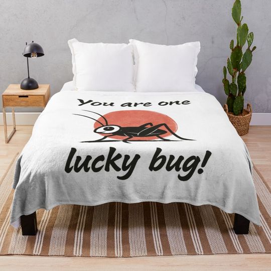 You Are One Lucky Bug Mulan Inspired Lucky Cricket Throw Blanket