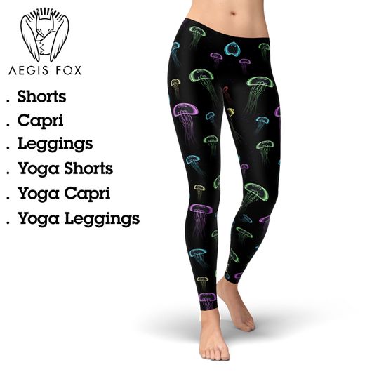 Discover Neon Jellyfish Leggings: Women's Yoga Workout Pants