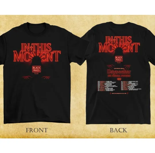 Discover In This Moment 2025 Black Mass Tour Double Sided T-Shirt
