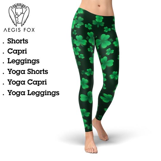 Discover St Patrick's Day Clover Yoga Leggings: Irish Shamrock Pants