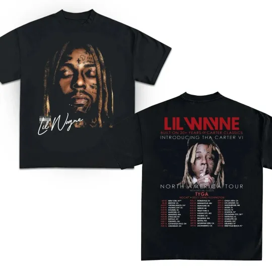 Discover Lil Wayne Tour 2025 North America Double Sided T-Shirt