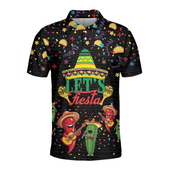 Discover Men's Fiesta Polo Shirt for Cinco de Mayo, Golf Polo Shirt