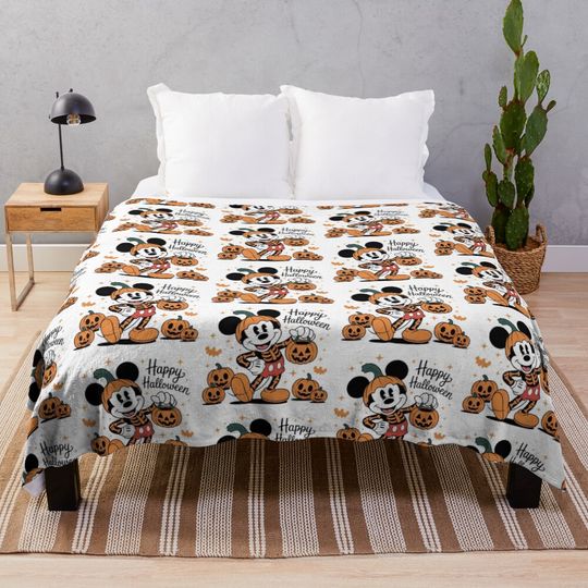 Discover Disney Mickey Pumpkin Throw Blanket
