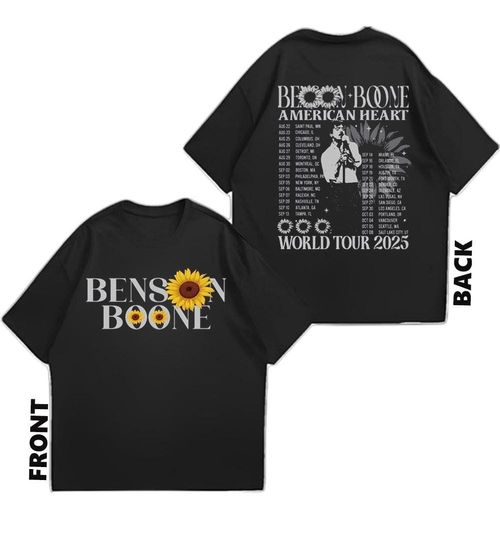 Discover Benson Singer Boone Shirt, American Hearts World Music Tour 2025 T-Shirt