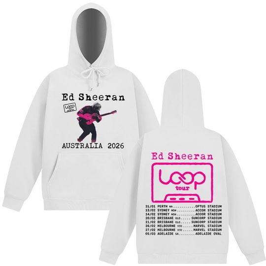 Ed Shee Loop Tour Australia 2026 Tour Merch Vintage Print Hoodie
