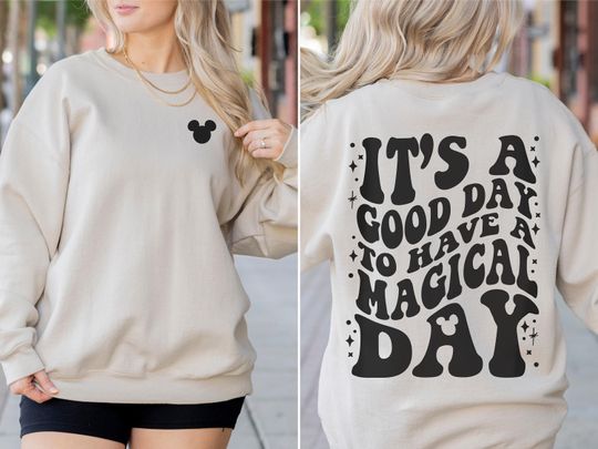 Discover Magical Day Mickey Unisex Crewneck Sweatshirt for Disneyland Disney World