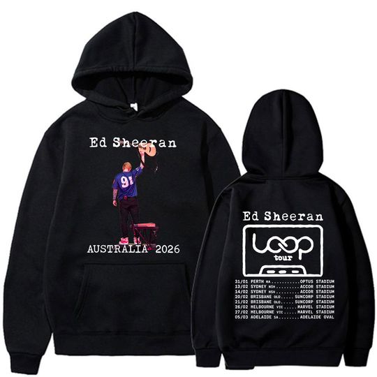 Discover Ed Shee Loop Tour Australia 2026 Tour Merch Hoodies Men Women Clothing Fashion Hip Hop Vintage Oversized Hooded Sweatshirts