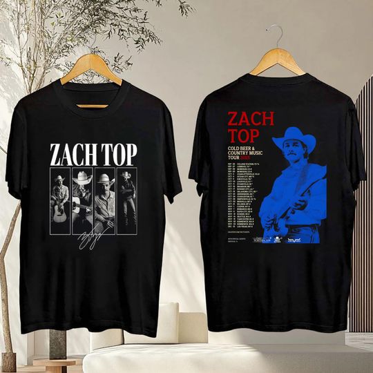 Discover Zach Top Signature Shirt, 2025 Zach Top Cold Beer & Country Music Tour Shirt, Zach Top 2025 Tour Shirt, Zach Top Fan Gift, Zach Top Merch