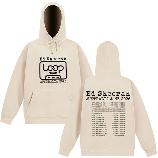 Discover Ed Shee Loop Tour Australia and New Zealand 2026 Tour Hoodie Men Women Fashion Pullover Long Sleeves Loose Hip-hop Sweatshirt