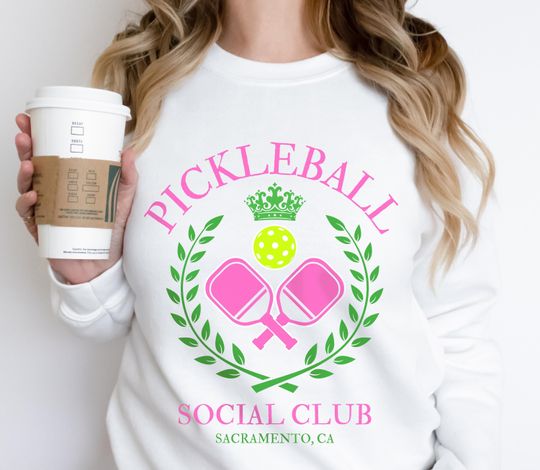 Discover Pickleball Soociial Clubb Sweatshirt - Unisex Cute Pickleball Apparel