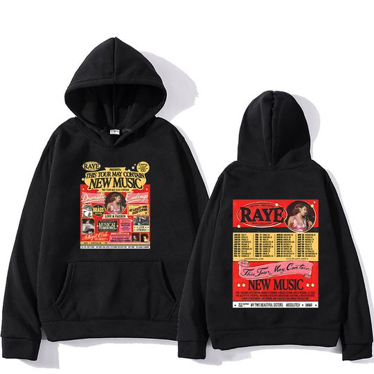 Discover Raye Harajuku Fashion Hoodies Raye Tour 2026 Graphic Clothing Fall Long Sleeve with Hooded Women Men Oversized Sweatshirt Casual