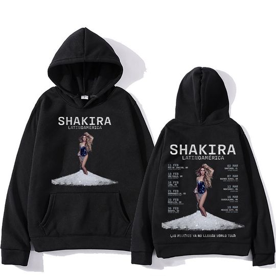 Discover Shakira Las Mujeres Ya No Lloran World Tour Hoodies Men Women Fashion Aesthetic Sweatshirts New Two Sides Oversized Pullovers