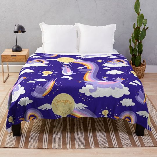 Figment Pattern Soft Warm Throw Blanket for Couch and Bed