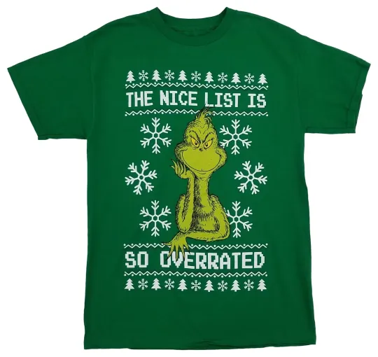 Discover Men's Green Christmas Character Short Sleeve T-Shirt