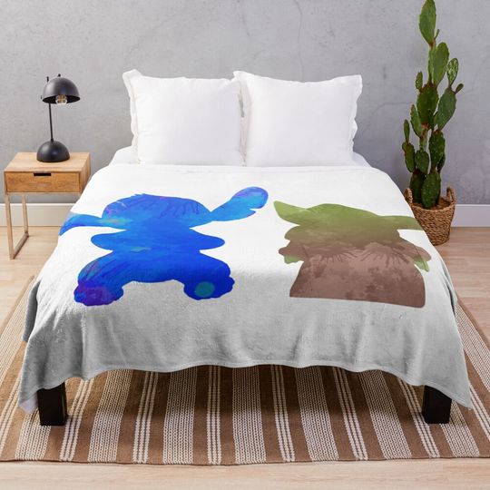 Discover Alien and Baby Inspired Silhouette Throw Blanket
